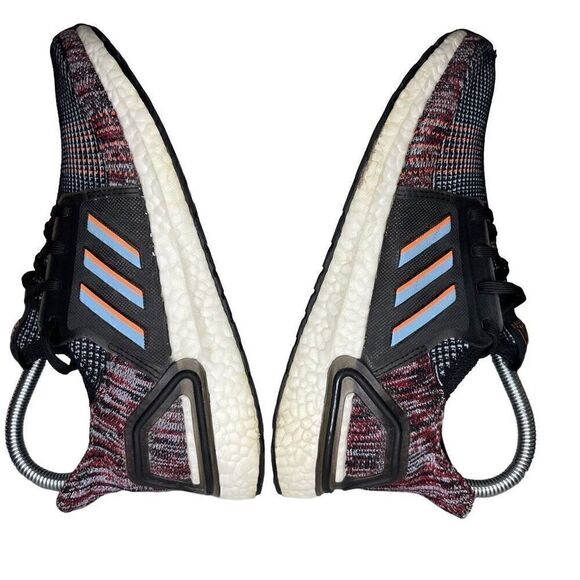 Adidas UltraBoost 19 "Black Multi" Core Black/Glow Blue/Hi-Res Coral Womens Size - Picture 9 of 9